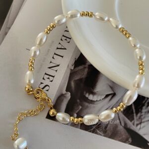 Golden Natural Pearl Bracelet