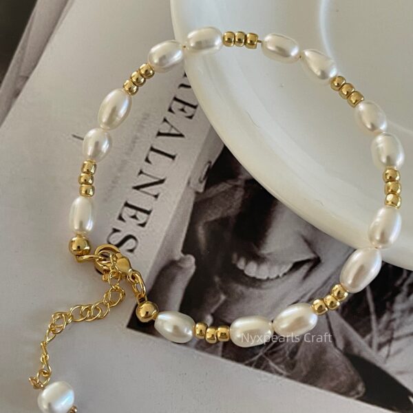 Golden Natural Pearl Bracelet