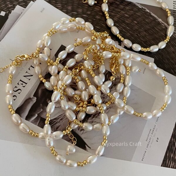 Golden Natural Pearl Bracelet - 图片 3