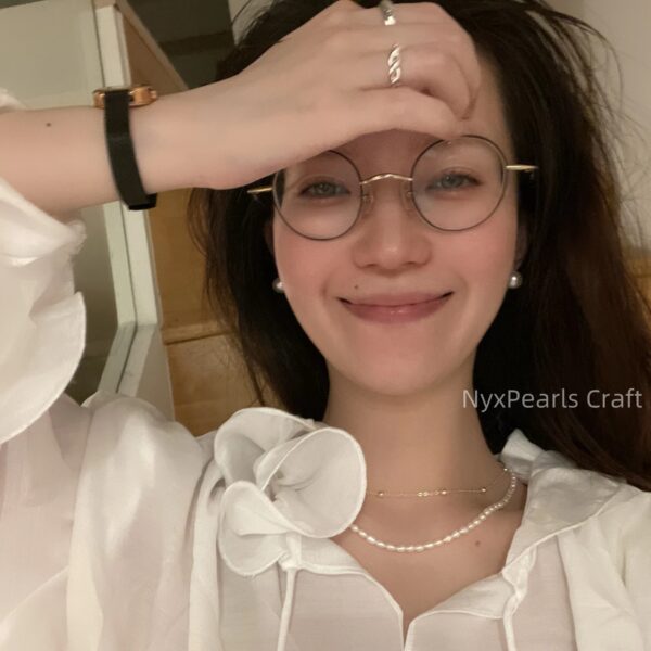 Metal Double-Layer Pearl Necklace - 图片 3
