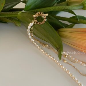 Metal Double-Layer Pearl Necklace