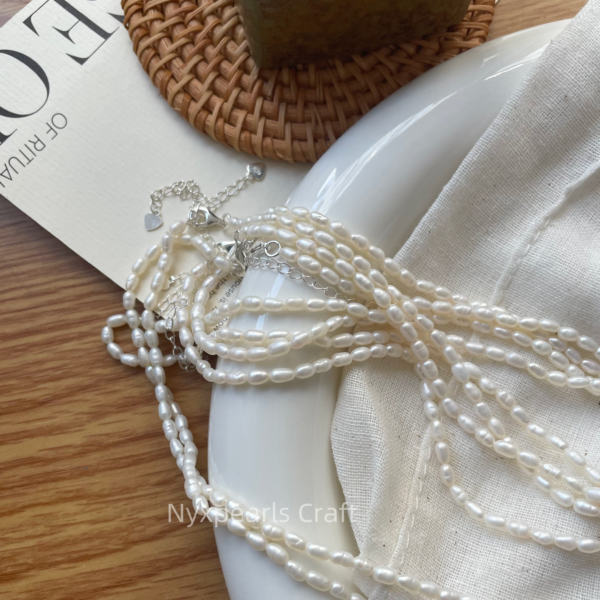 Pure Rice Pearl Necklace (Gold/Silver) - 图片 5