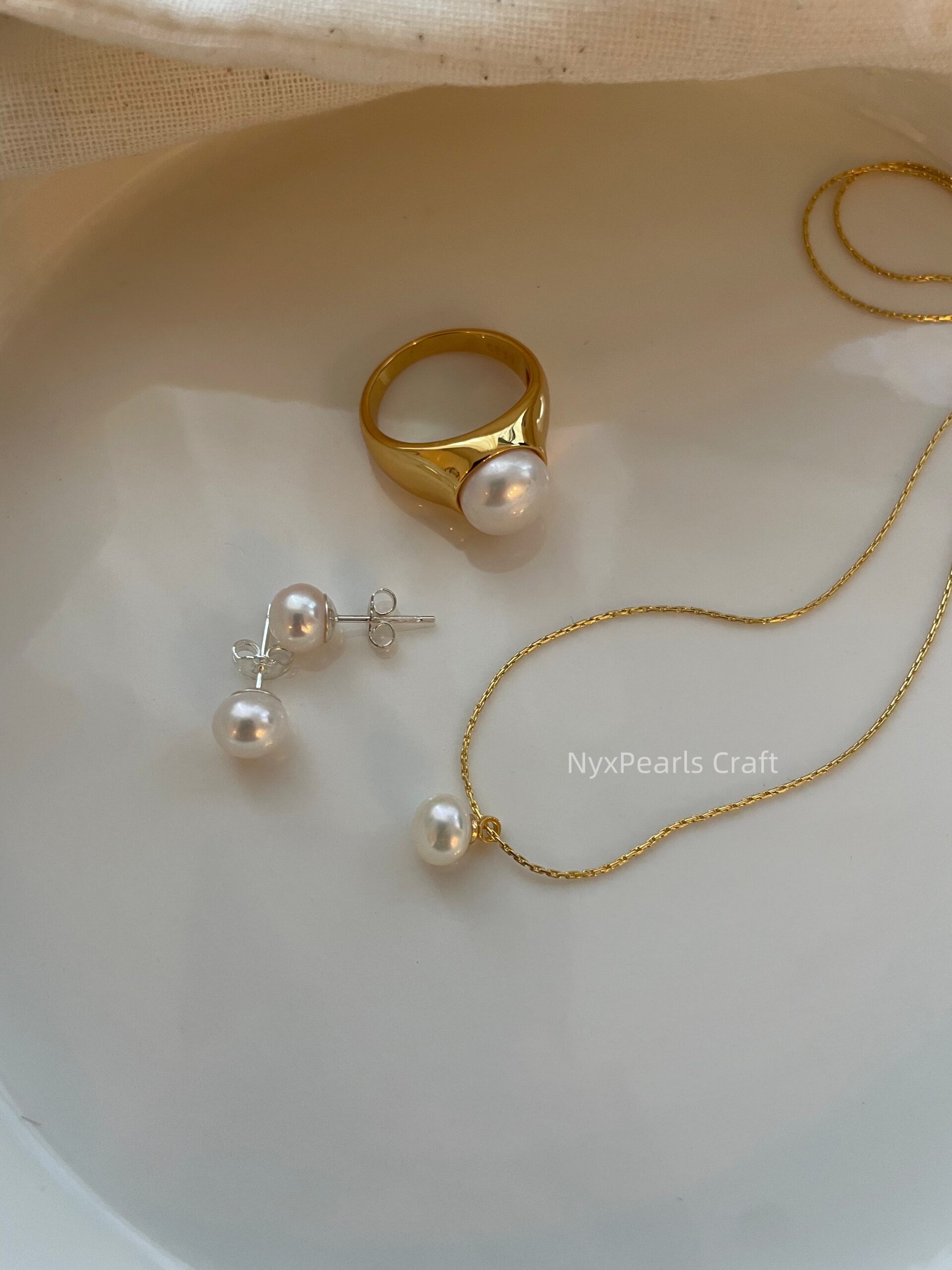 Button Pearl Necklace - 图片 3