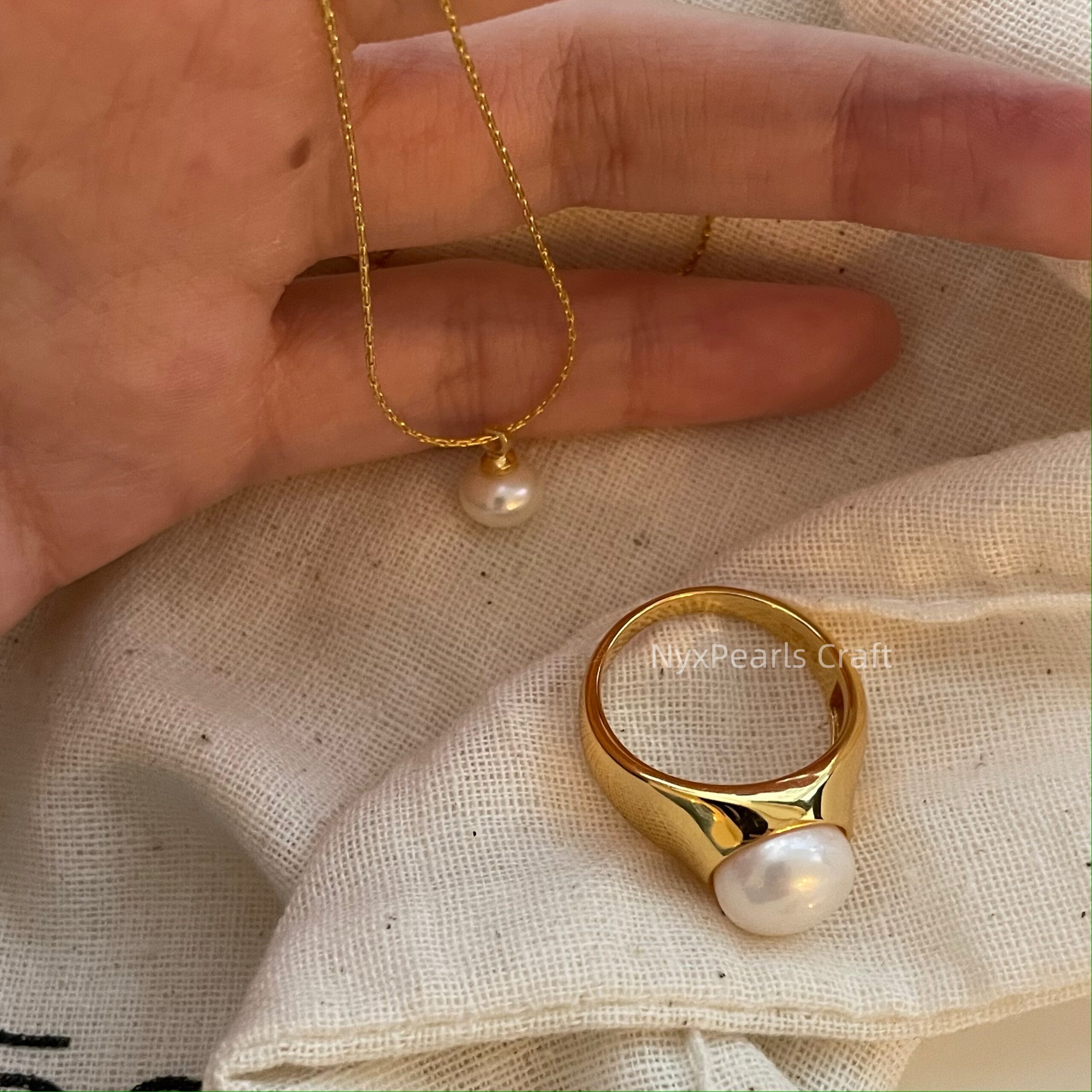 Button Pearl Necklace - 图片 10