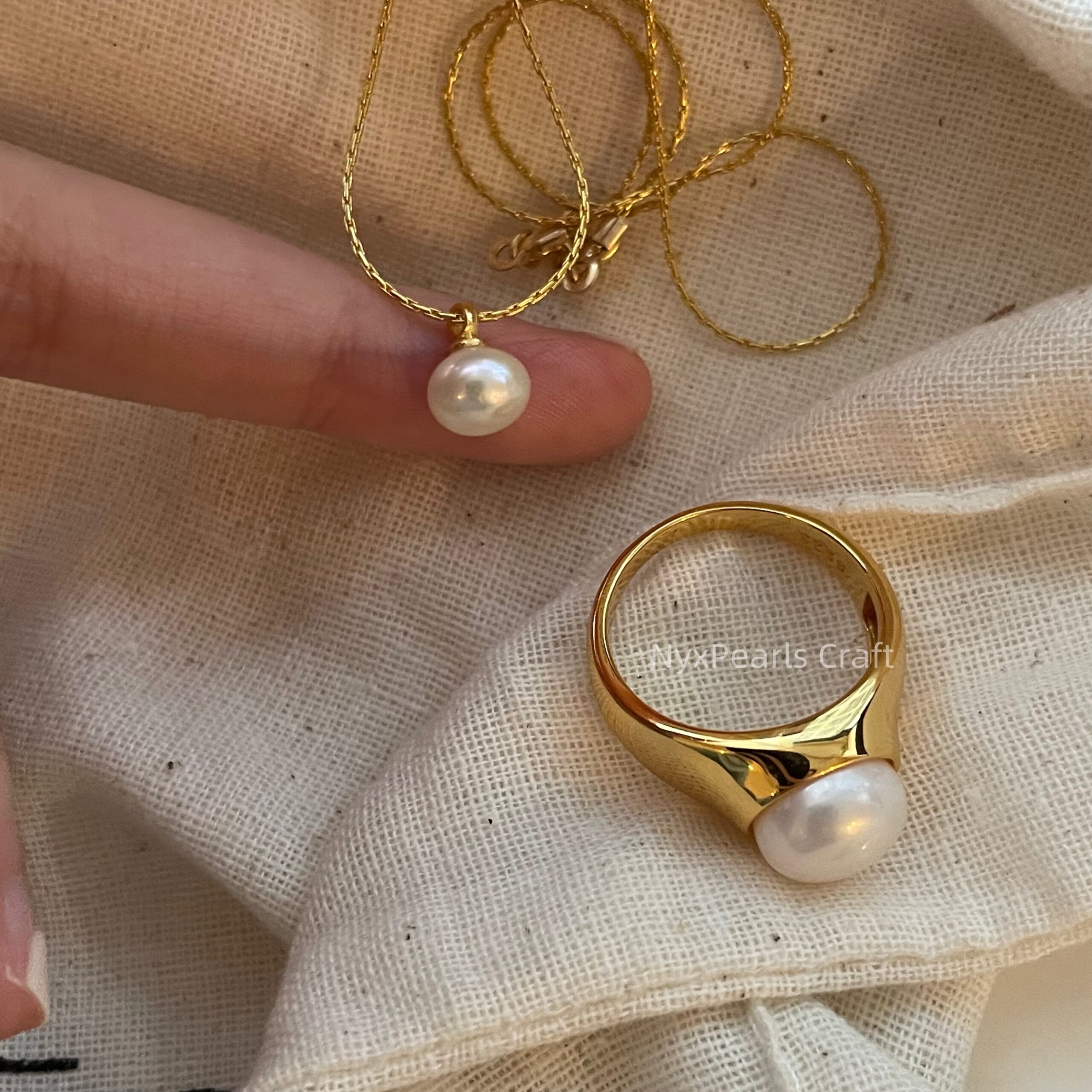 Button Pearl Necklace - 图片 9