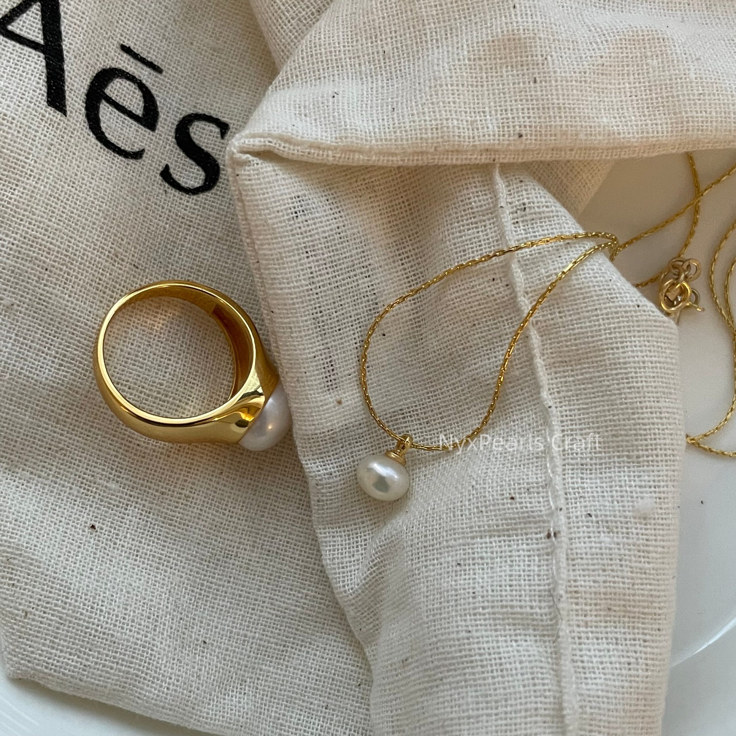 Button Pearl Necklace - 图片 8