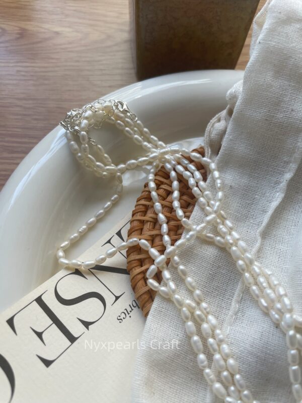 Pure Rice Pearl Necklace (Gold/Silver) - 图片 2