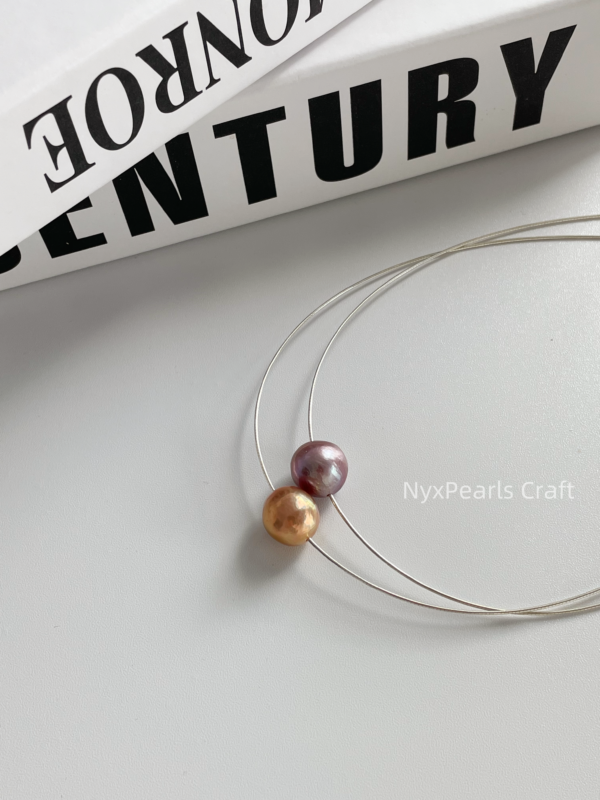 Colorful Baroque Pearl Choker-baroque pearls in Random natural colors - 图片 2