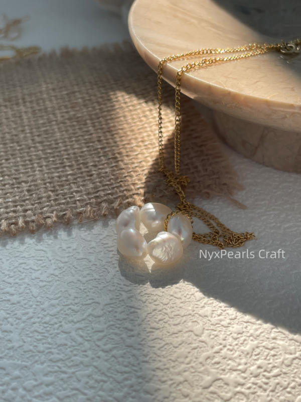 Natural Pearl Flower Necklace - 图片 4