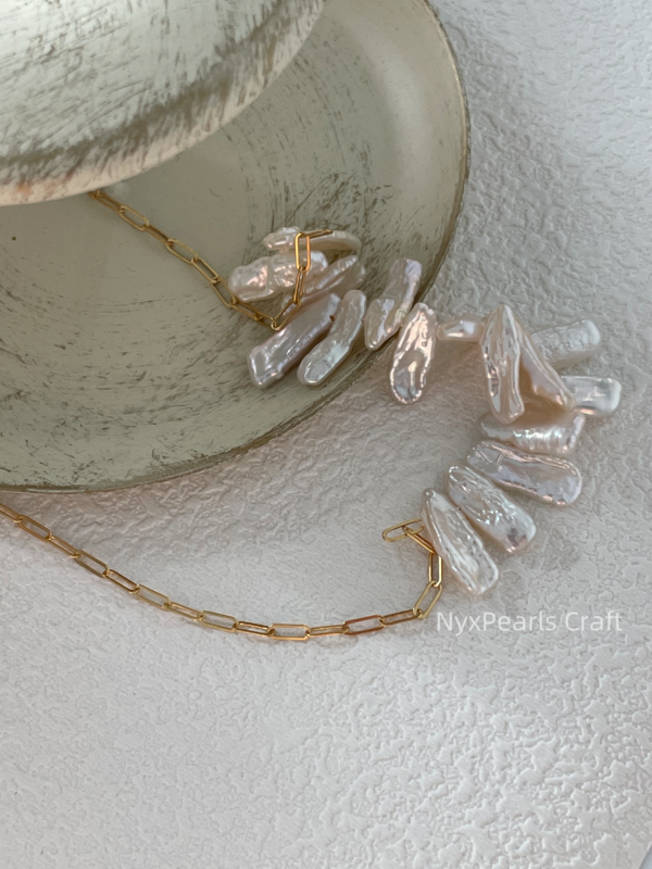Irregular Smile Pearl Necklace - 图片 7