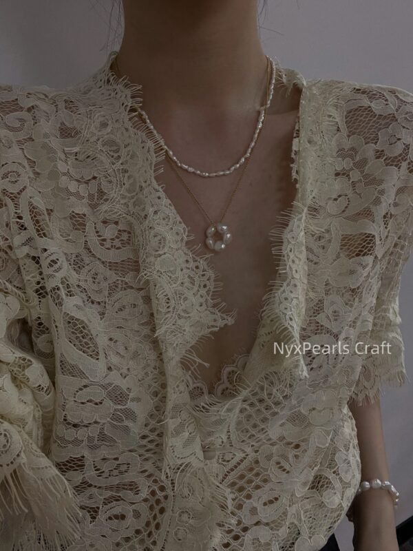 Natural Pearl Flower Necklace - 图片 6
