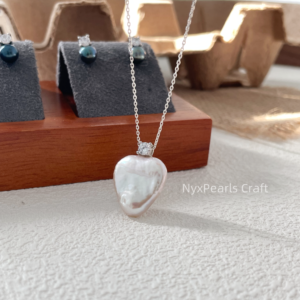 Sparkling Heart Baroque Pearl Necklace