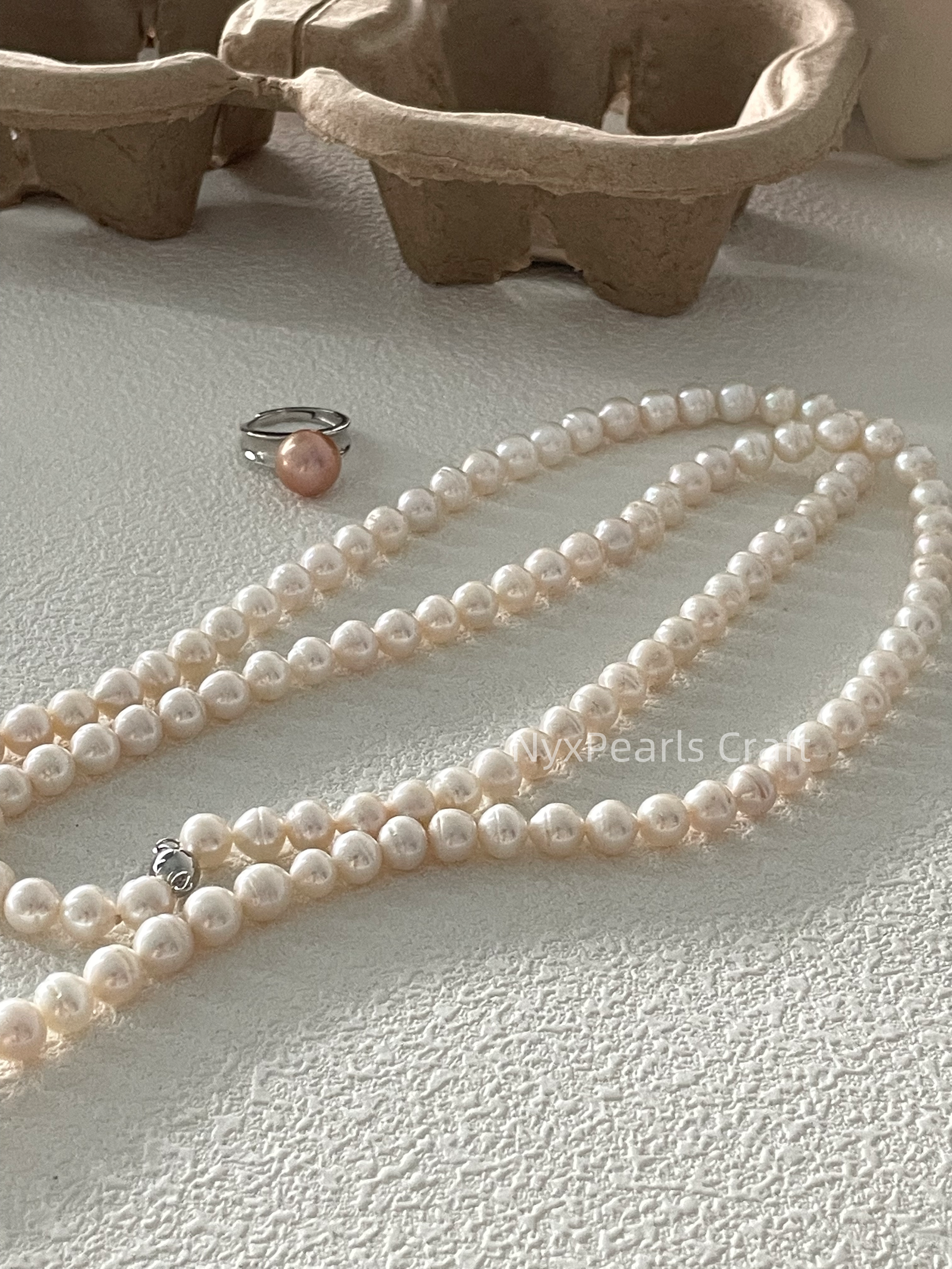 Twisted Pearl Necklace – 1m Sterling Silver Elegance - 图片 3