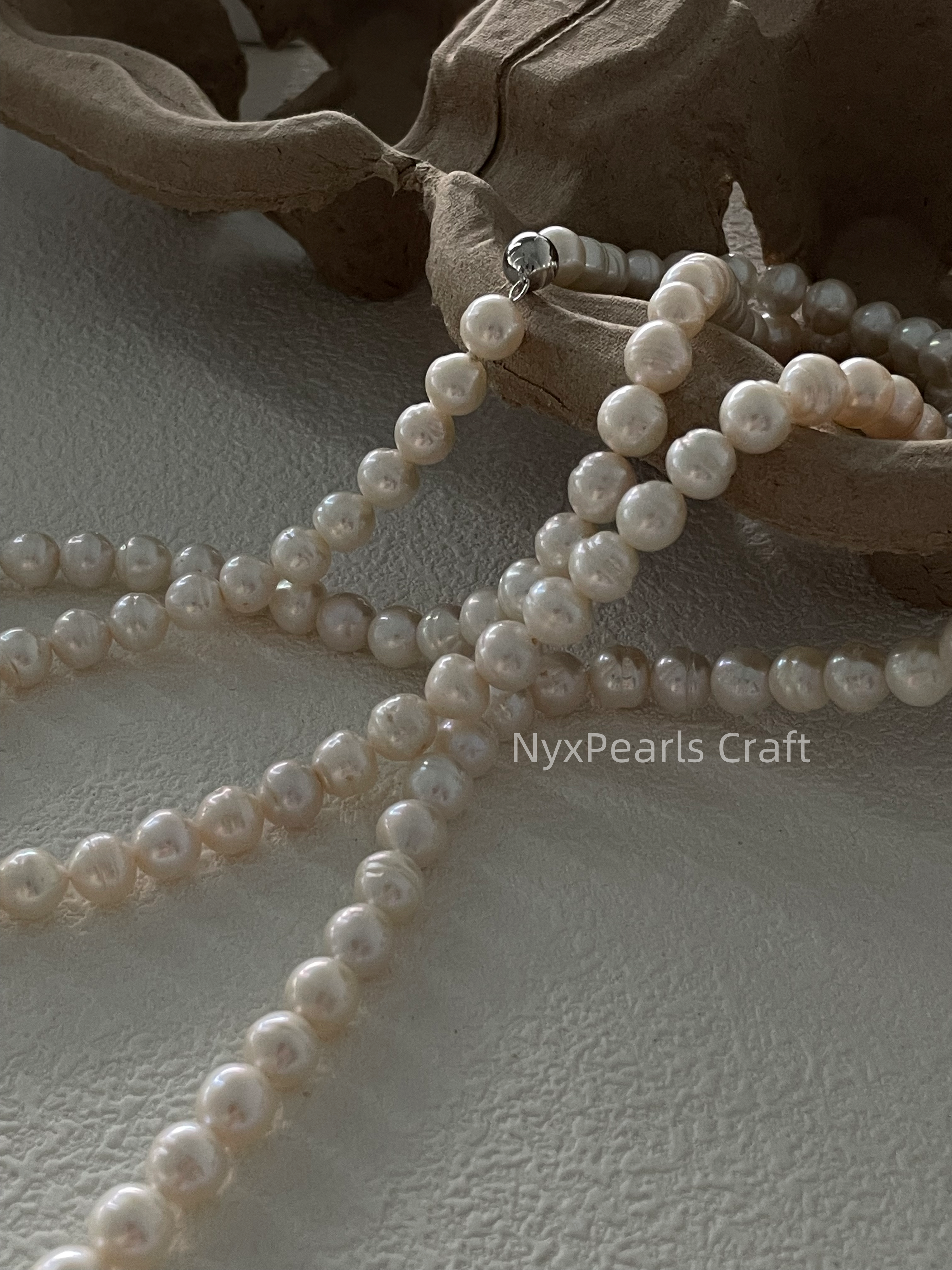 Twisted Pearl Necklace – 1m Sterling Silver Elegance - 图片 5