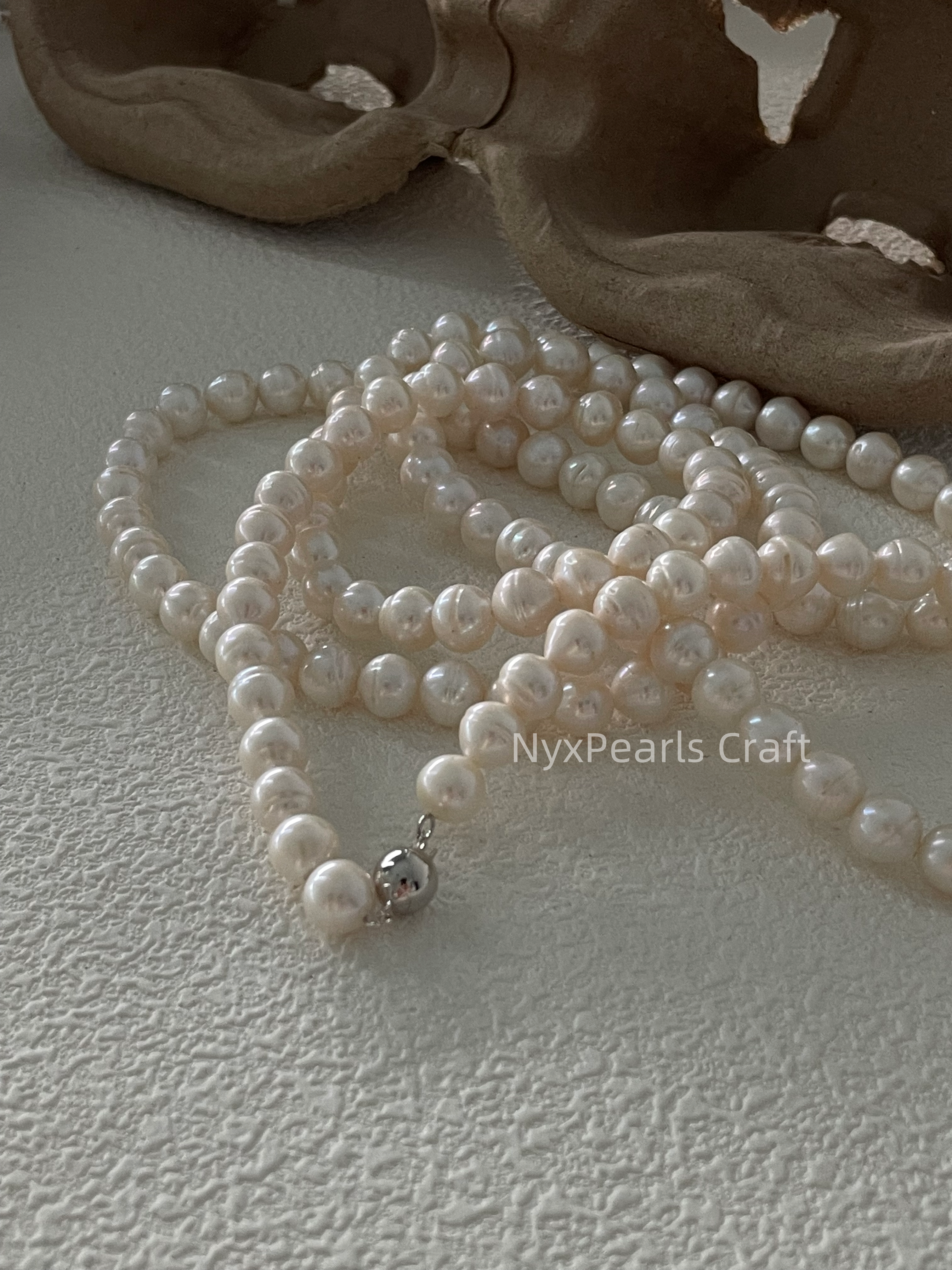 Twisted Pearl Necklace – 1m Sterling Silver Elegance - 图片 6