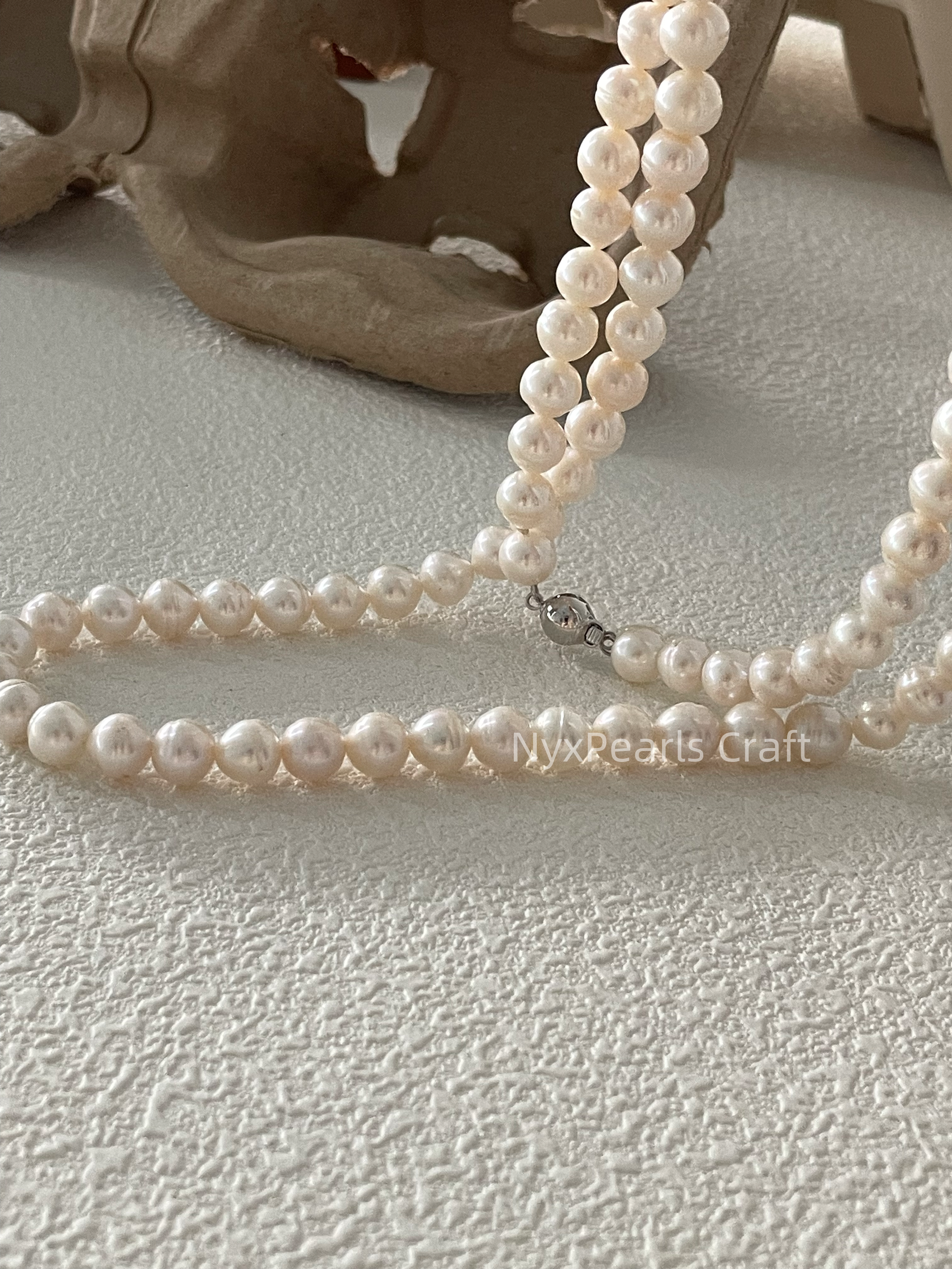 Twisted Pearl Necklace – 1m Sterling Silver Elegance