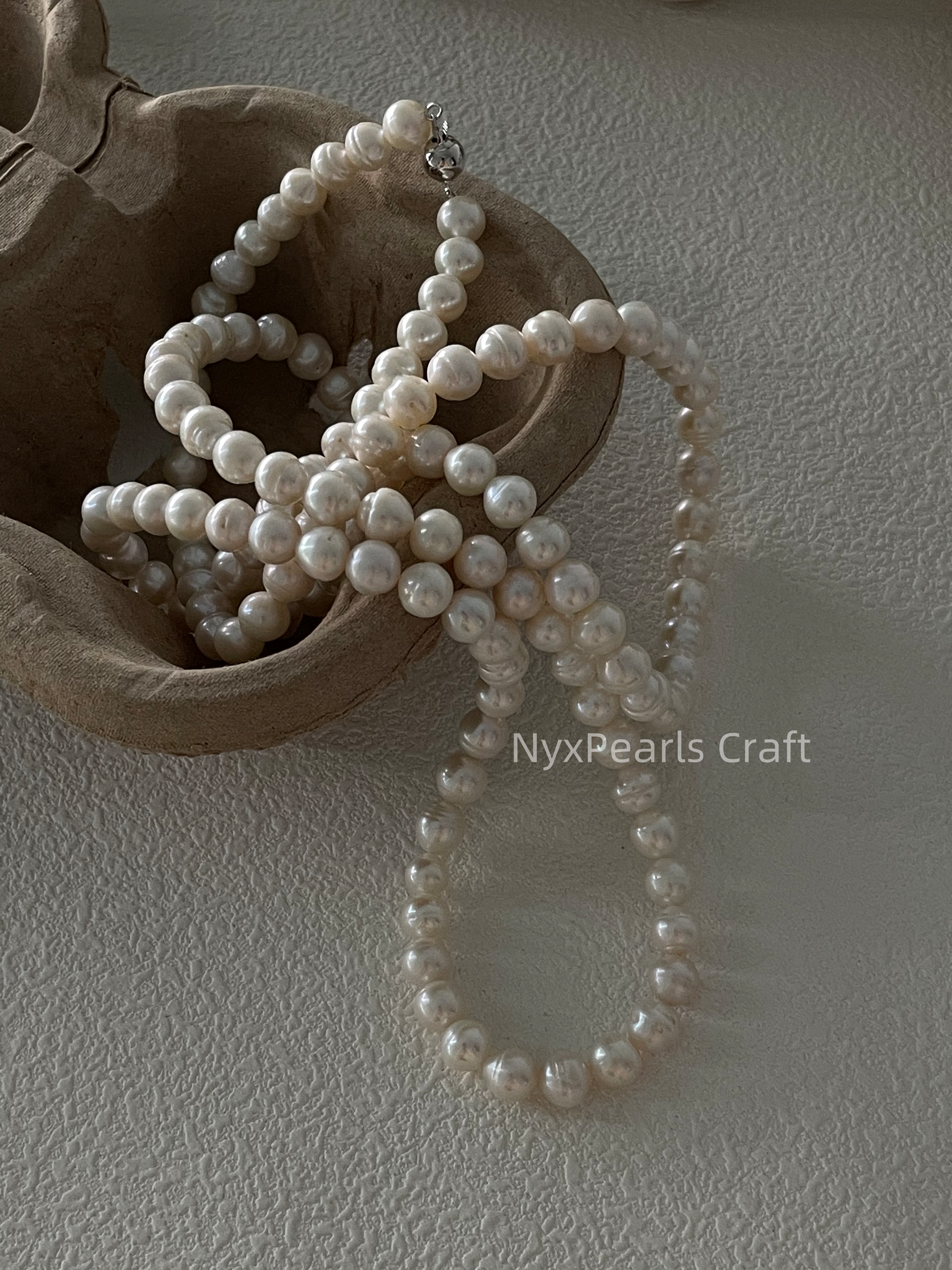 Twisted Pearl Necklace – 1m Sterling Silver Elegance - 图片 8