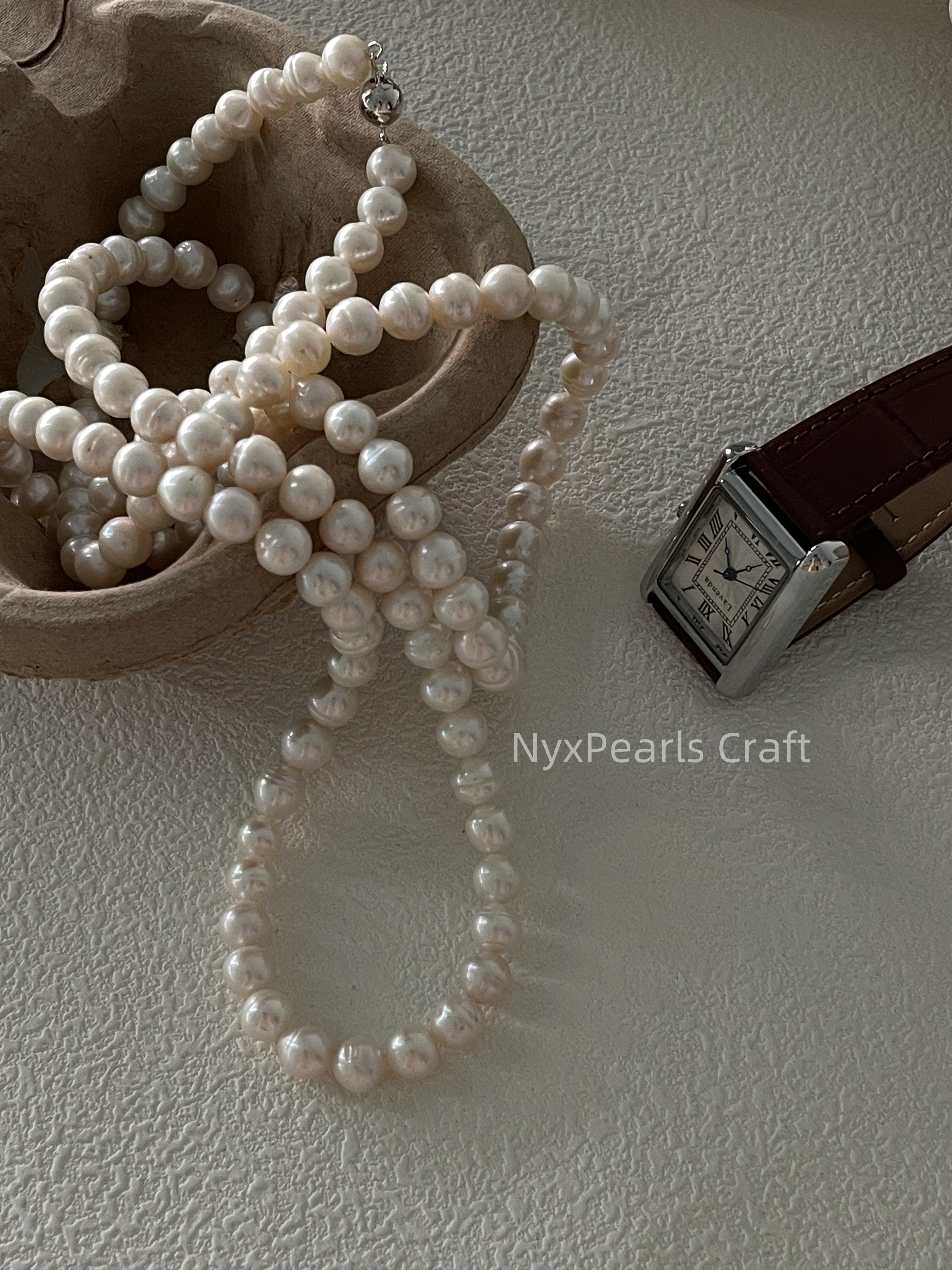 Twisted Pearl Necklace – 1m Sterling Silver Elegance - 图片 9