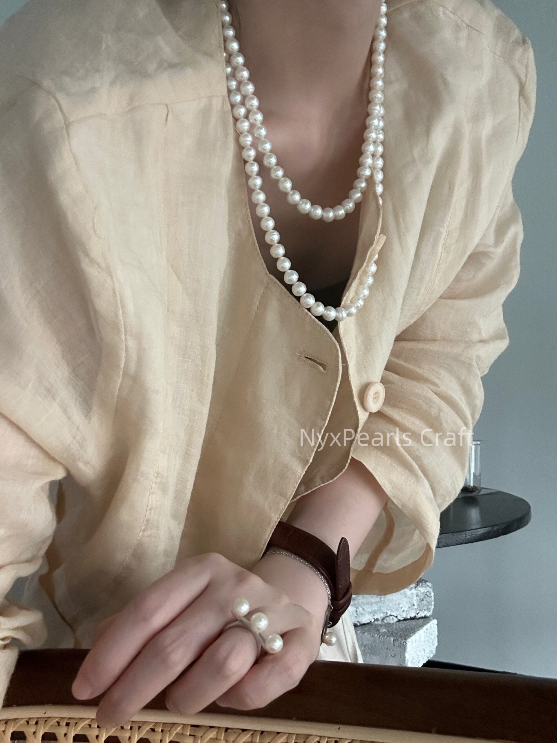 Twisted Pearl Necklace – 1m Sterling Silver Elegance - 图片 16