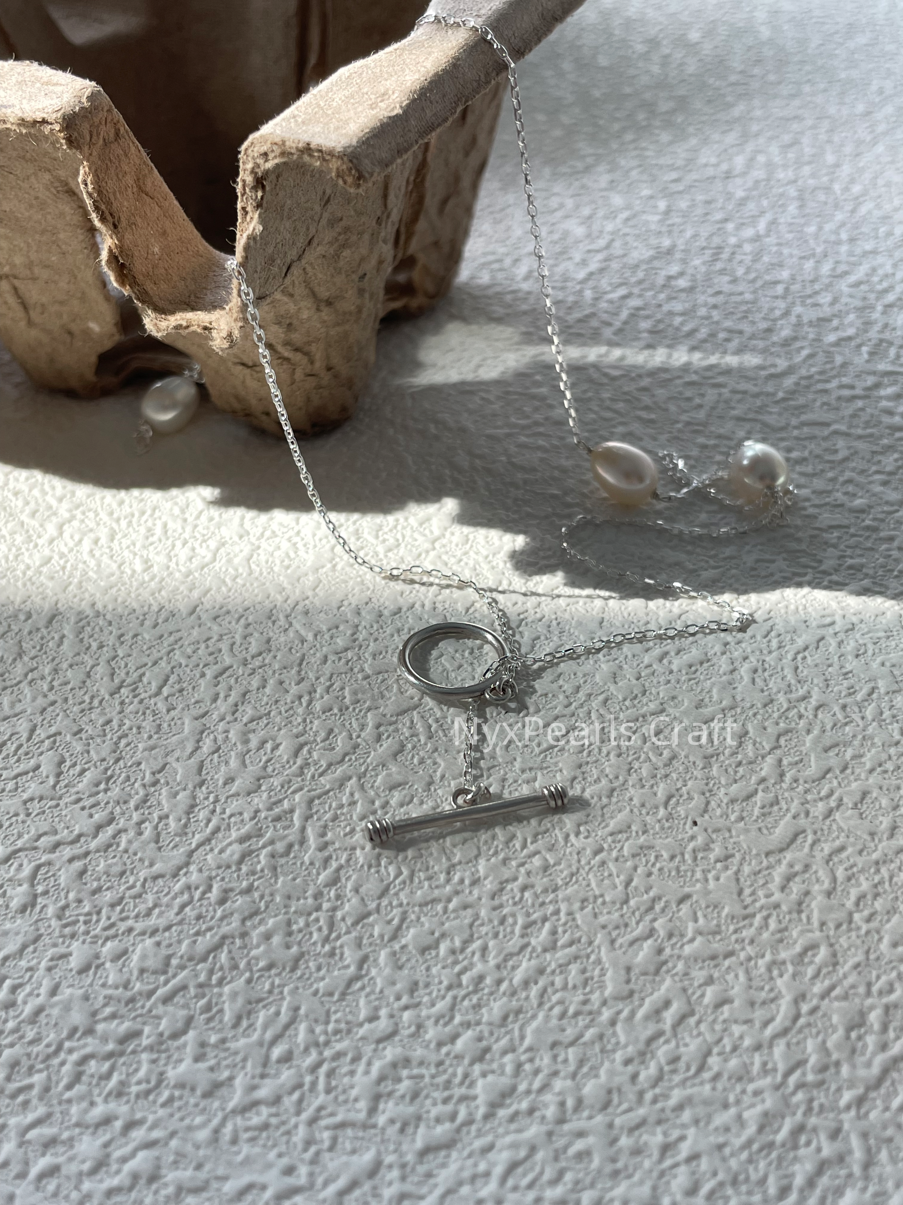 Minimalist Long Pearl Necklace – 70cm Sterling Silver Elegance