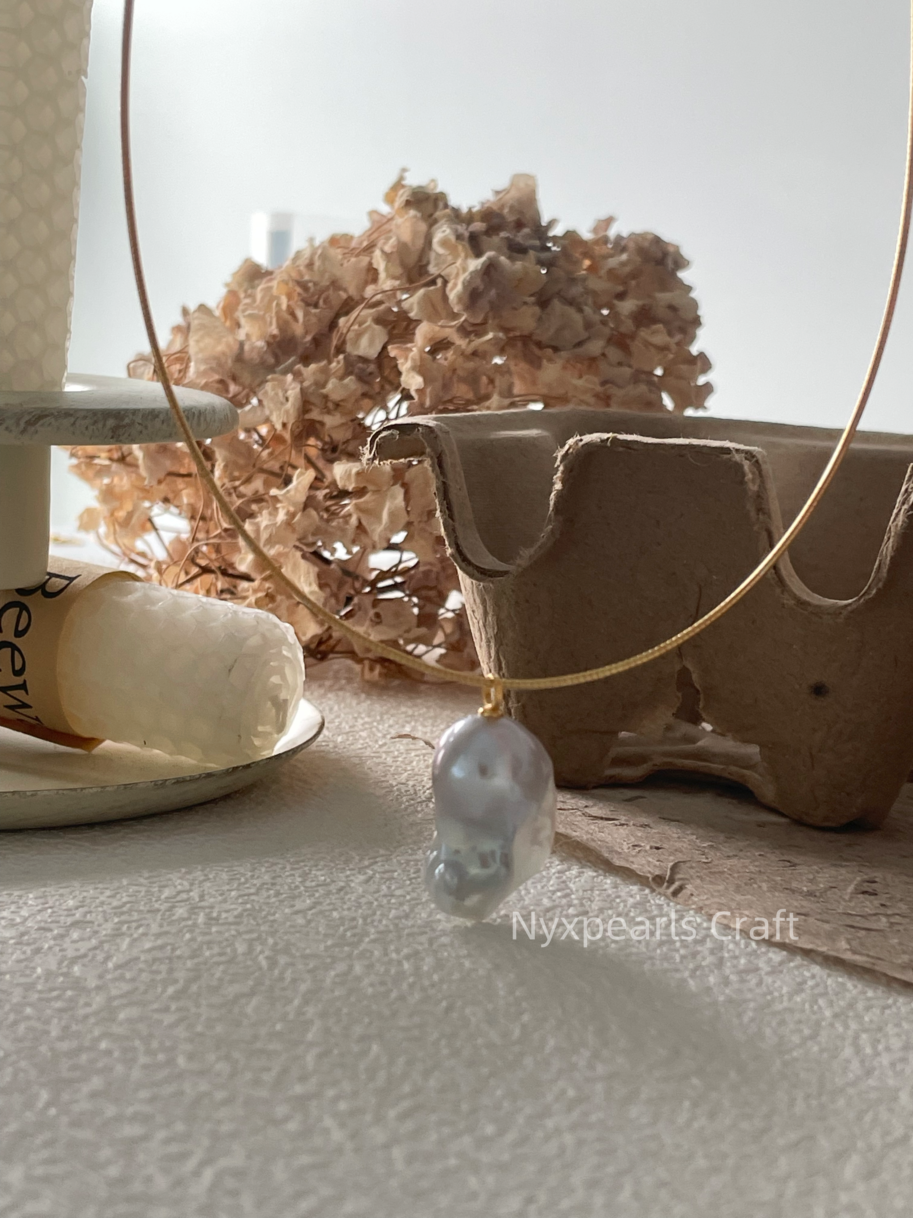 Gold-Tipped Baroque Pearl Choker - 图片 11