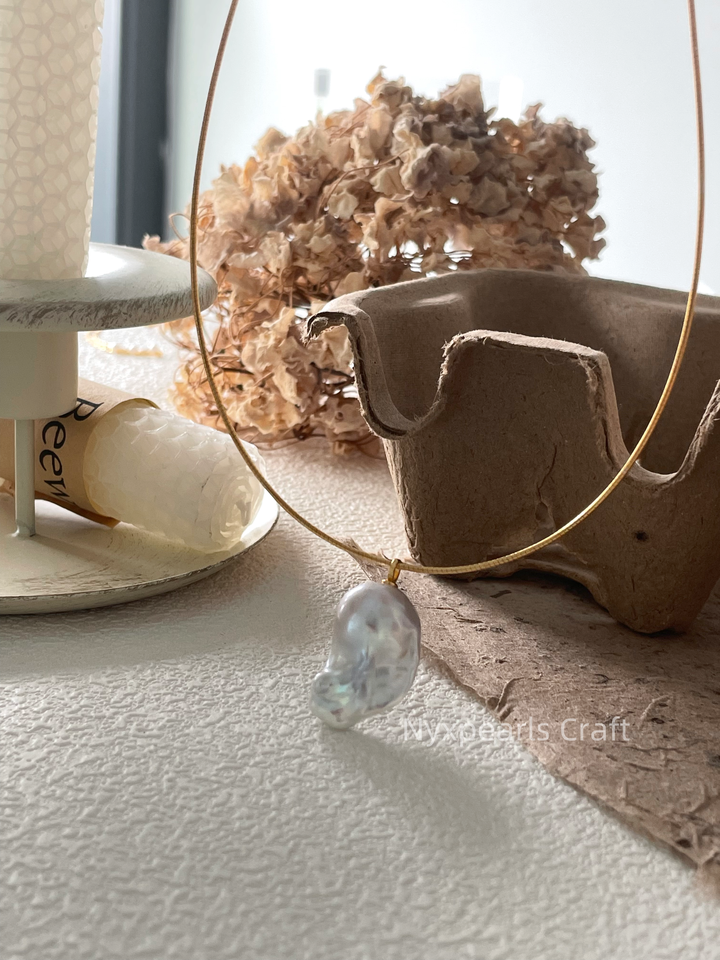 Gold-Tipped Baroque Pearl Choker - 图片 9