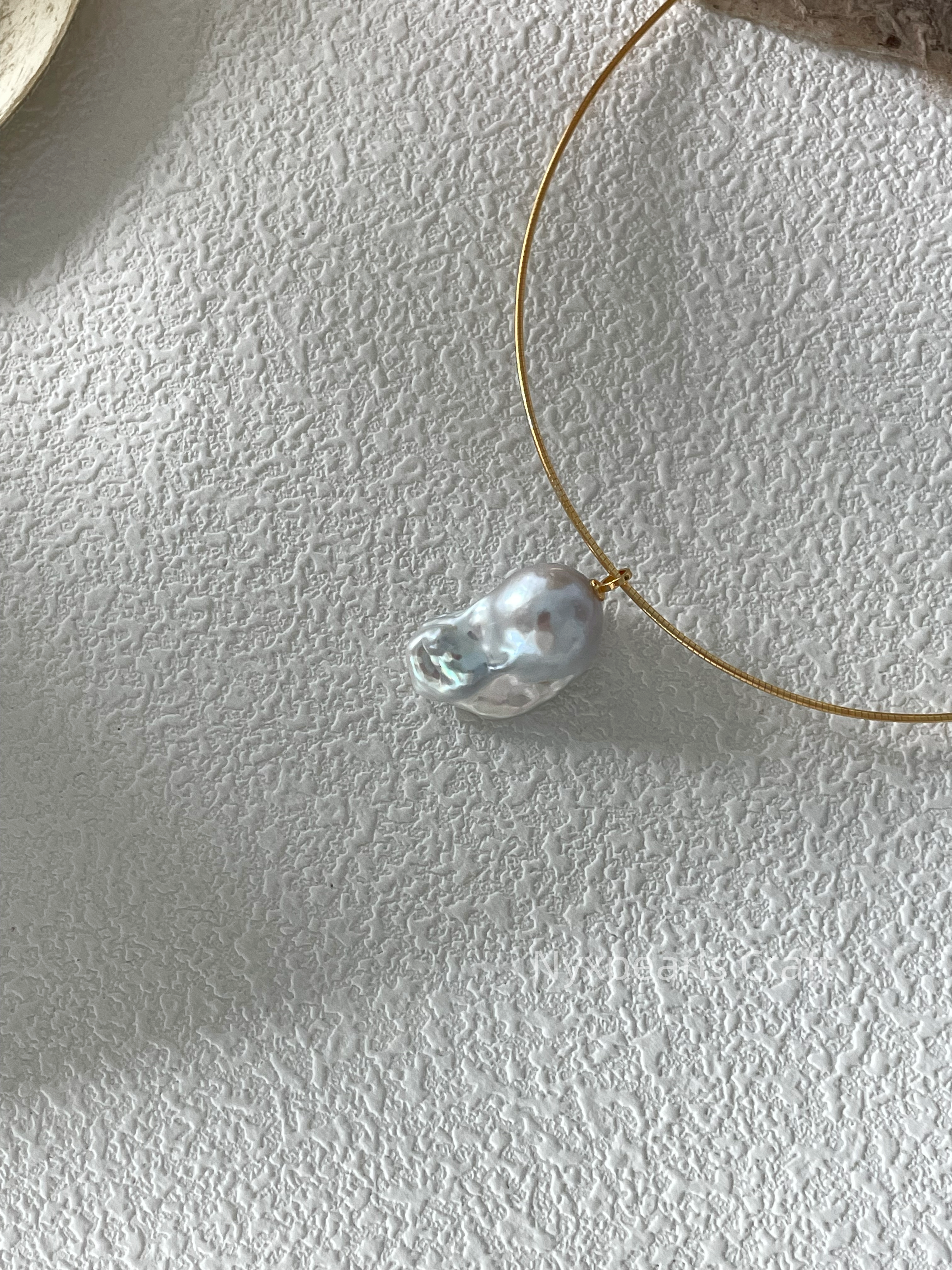 Gold-Tipped Baroque Pearl Choker - 图片 5