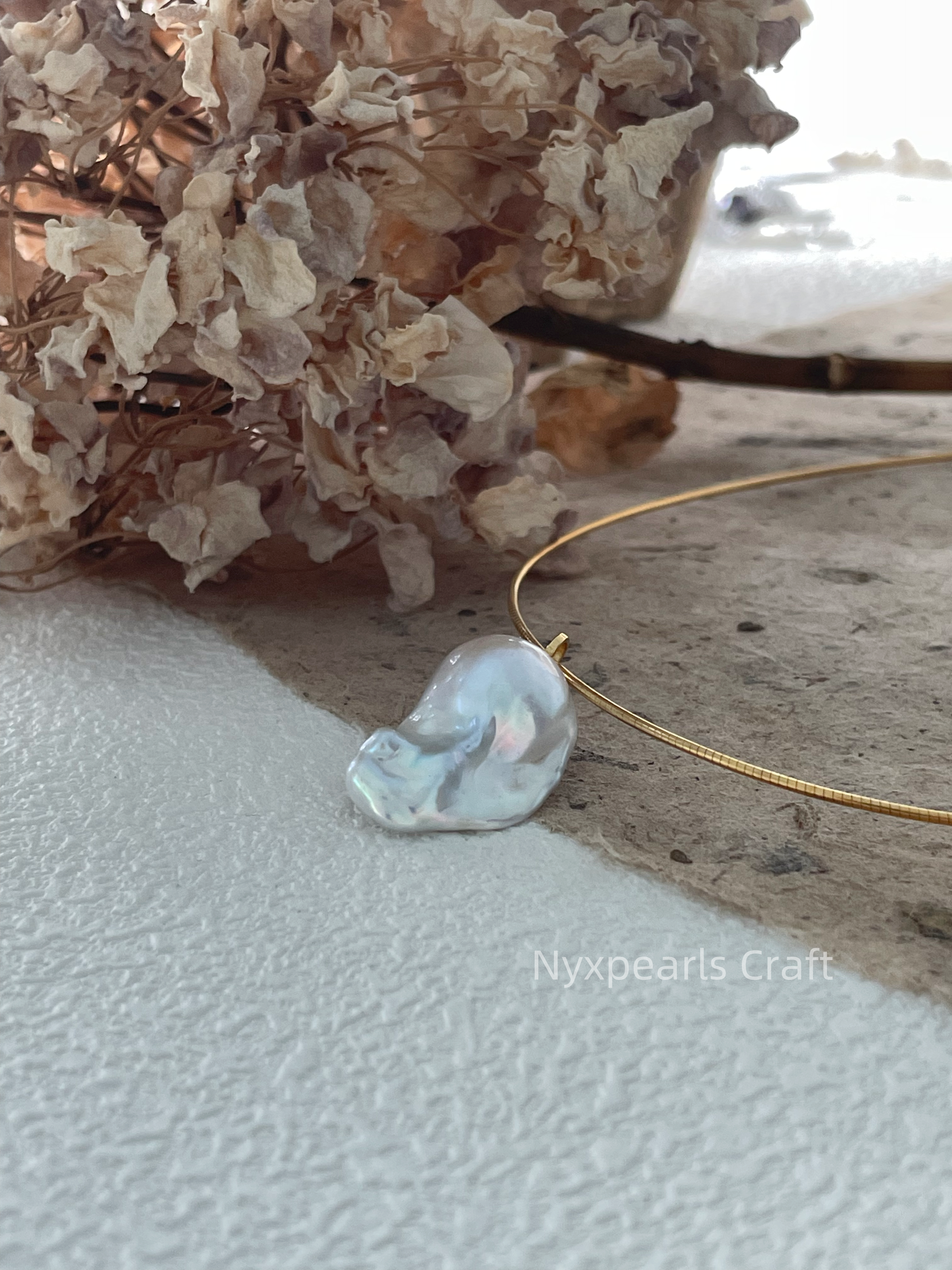 Gold-Tipped Baroque Pearl Choker - 图片 8