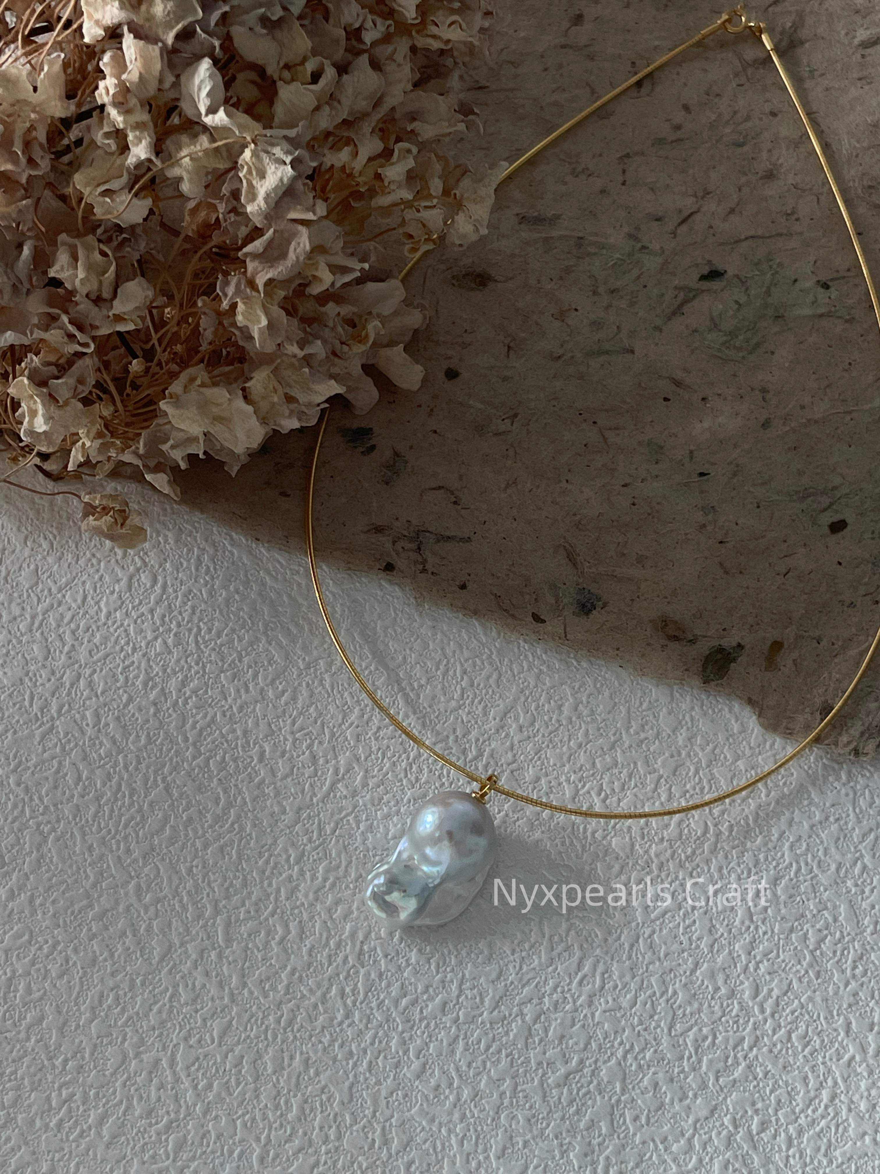 Gold-Tipped Baroque Pearl Choker - 图片 7