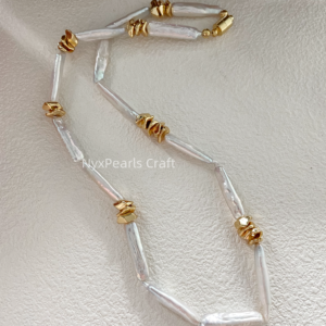 Metallic Baroque Pearl Necklace
