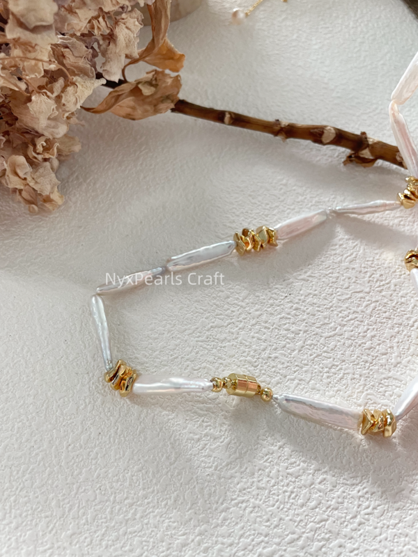 Metallic Baroque Pearl Necklace - 图片 2