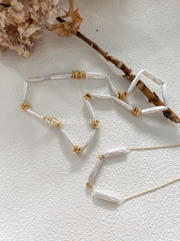 Metallic Baroque Pearl Necklace - 图片 3