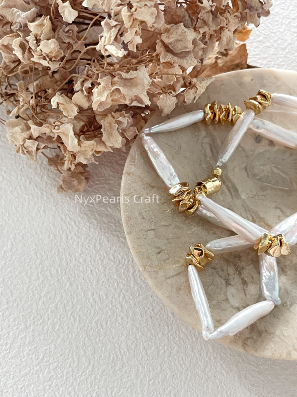 Metallic Baroque Pearl Necklace - 图片 4