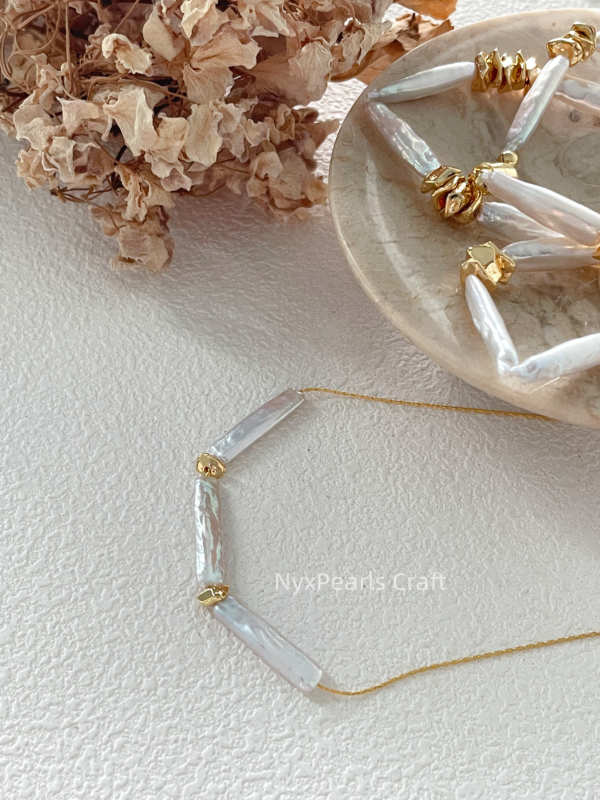 Minimalist Baroque Pearl Necklace - 图片 4