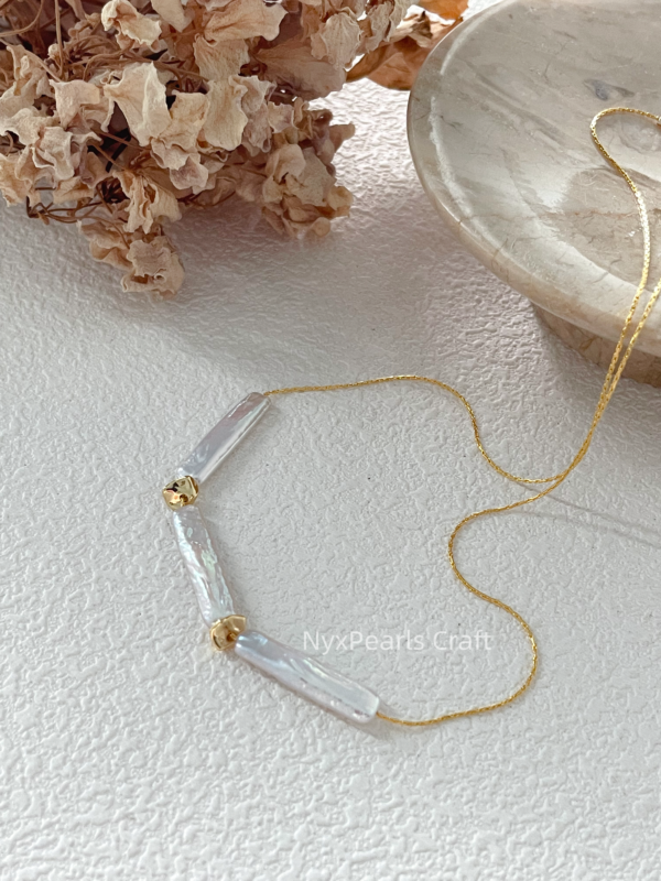 Minimalist Baroque Pearl Necklace - 图片 6