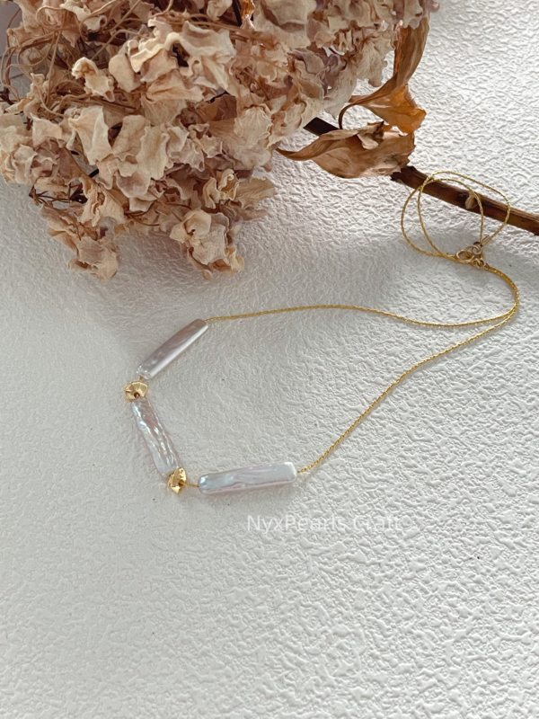 Minimalist Baroque Pearl Necklace - 图片 5
