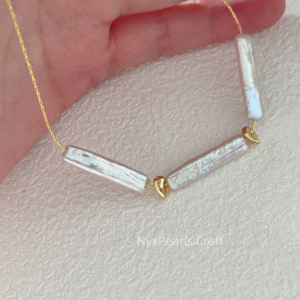 Minimalist Baroque Pearl Necklace