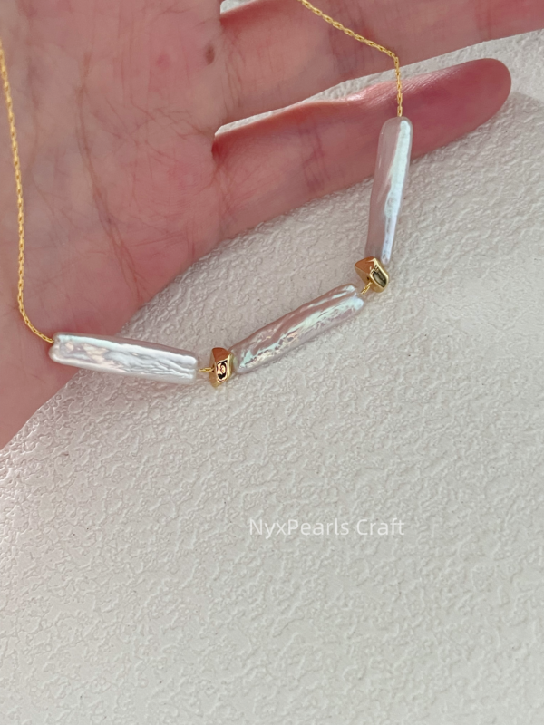 Minimalist Baroque Pearl Necklace - 图片 3