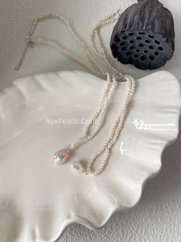 Little Pebble Pearl Necklace - 图片 5