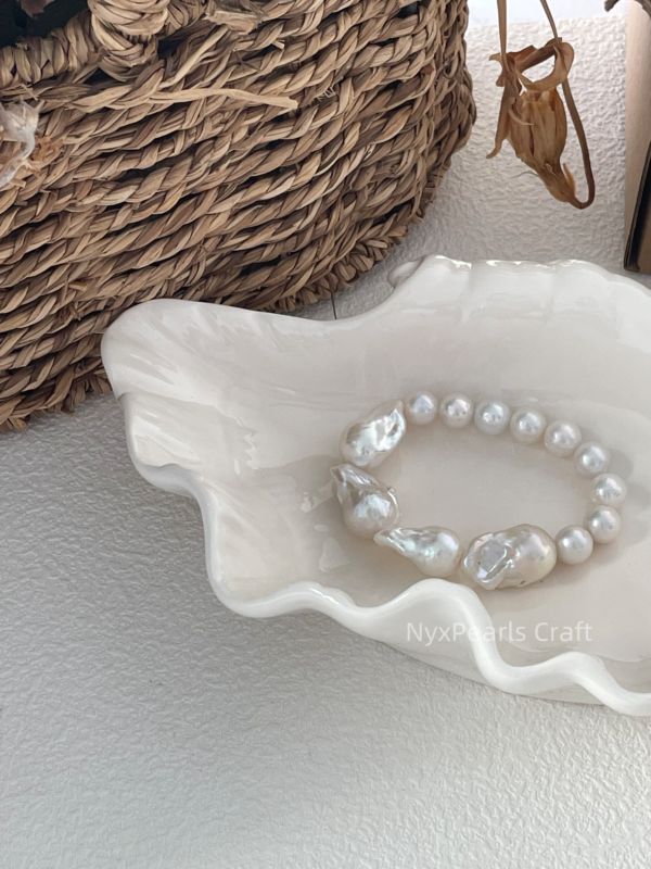 Large Baroque Pearl Beaded Bracelet - 图片 3