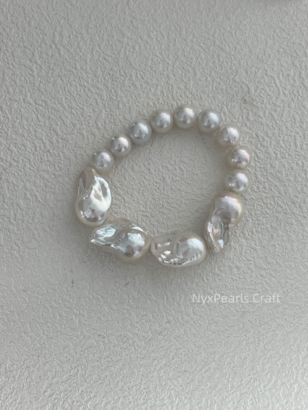 Large Baroque Pearl Beaded Bracelet - 图片 2