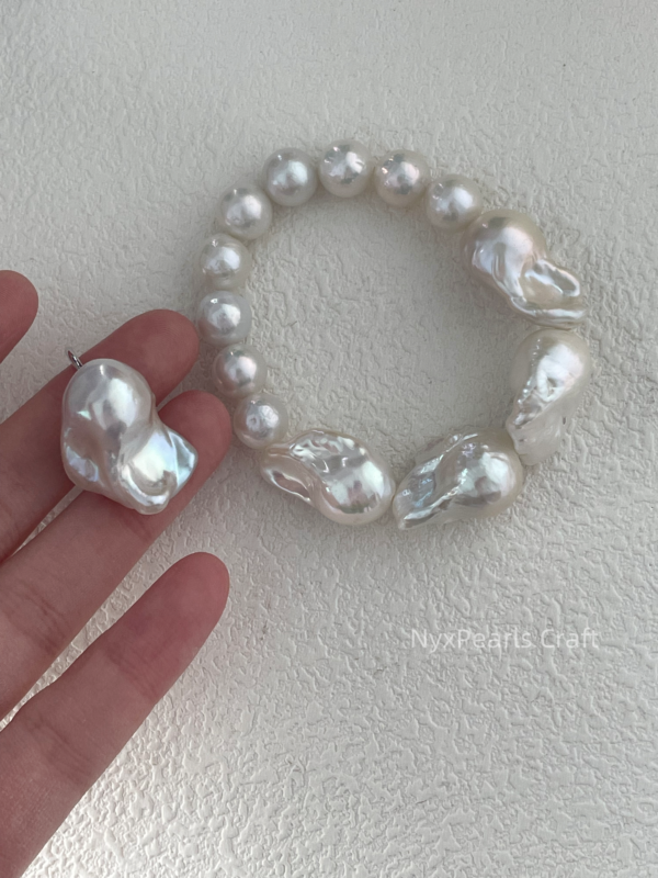 Large Baroque Pearl Beaded Bracelet - 图片 5