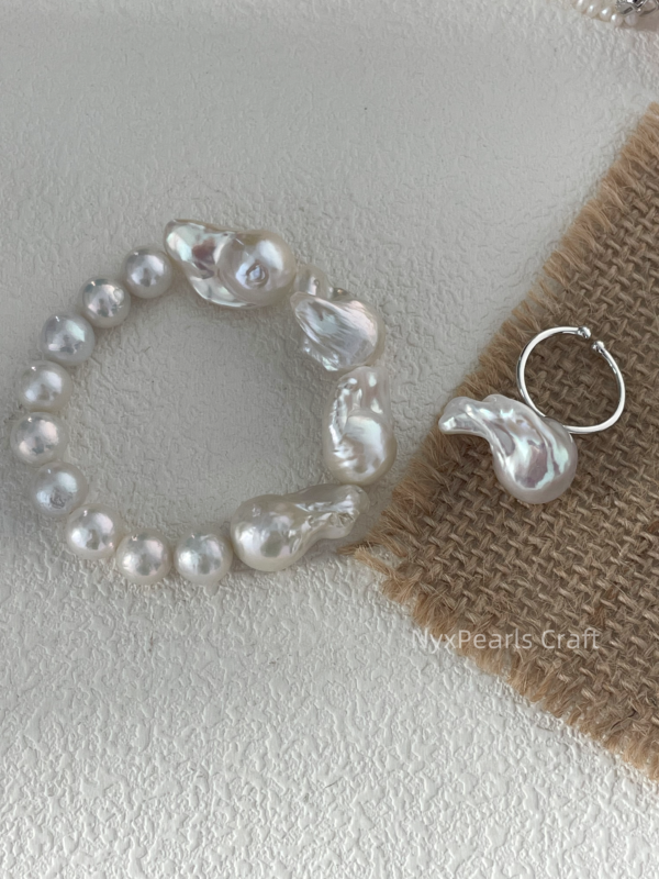 Large Baroque Pearl Beaded Bracelet - 图片 6