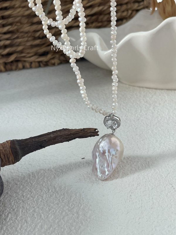 Large Baroque Pearl Long Necklace - 图片 3