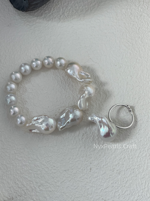 Large Baroque Pearl Beaded Bracelet - 图片 7