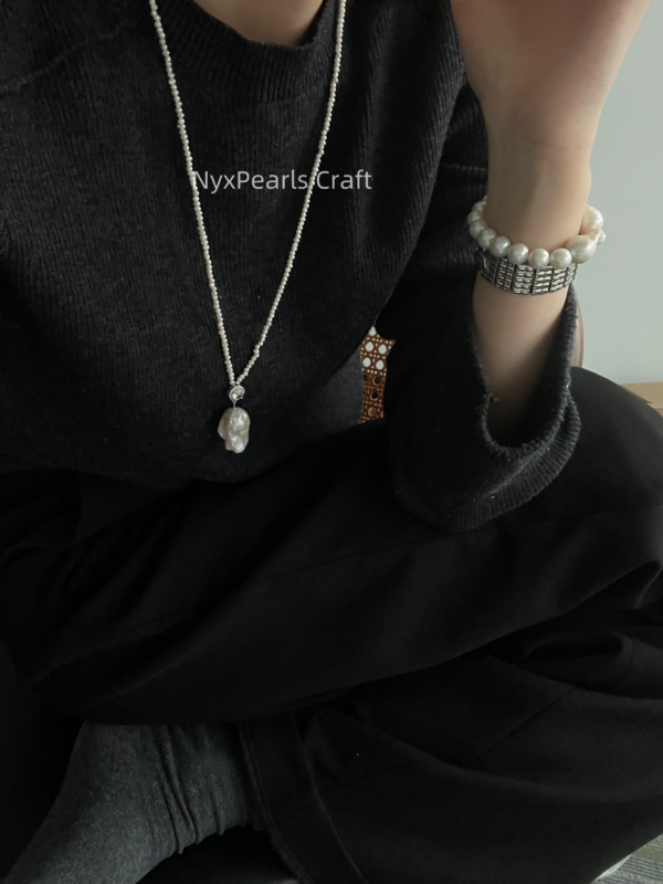 Large Baroque Pearl Long Necklace - 图片 7