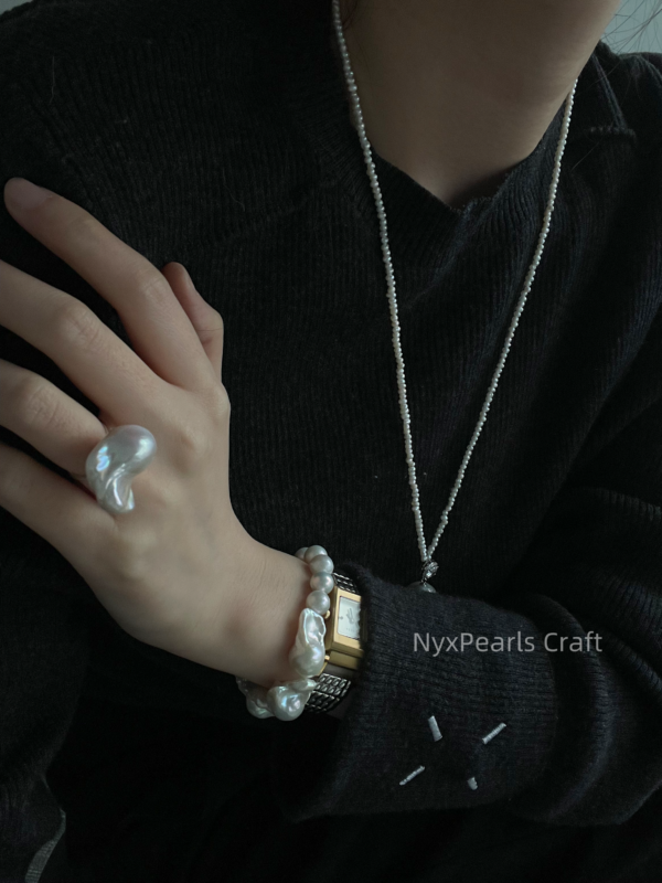 Large Baroque Pearl Beaded Bracelet - 图片 11