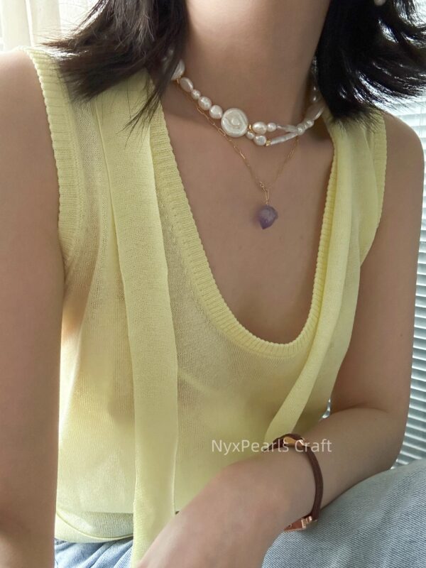 French-Style Choker Pearls Necklace - 图片 7