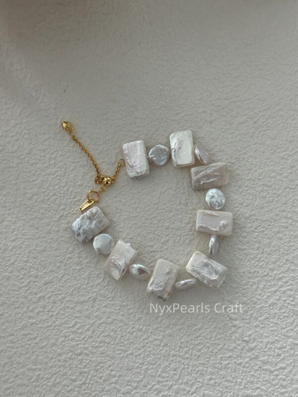 Baroque Pearl Bracelet – Geometric Design - 图片 9