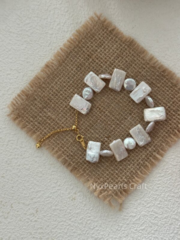 Baroque Pearl Bracelet – Geometric Design - 图片 8